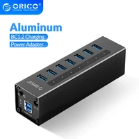 orico a3h series aluminum high speed 4710 port usb 3 0 hub with 12v power adapter support bc1 2 charging splitter for macbook