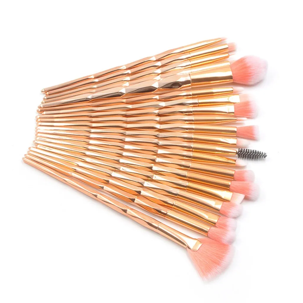 20 шт. Алмазная ручка набор кистей для макияжа тональная пудра румяна тени век