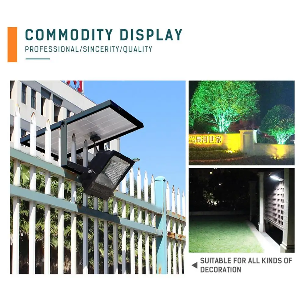 15W Solar LED Flood Light Remote Control Spotlight IP65 Waterproof Street Dimmable Outdoor Garden Lamp Timer Function | Освещение