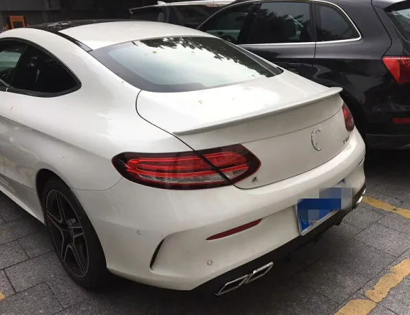 Для benz C205 c-класс купе спойлер 2 двери АБС пластик Материал заднее крыло автомобиля Цвет задний спойлер- спойлер