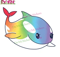cute rainbow whale car sticker orca whale ocean fish ocean world dark decal racing helmet trunk wall vinyl die cut