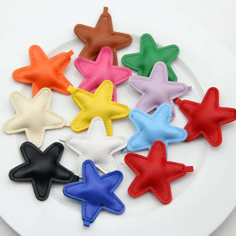 5 шт. цветные этикетки из искусственной кожи со звездами для шитье ручной работы