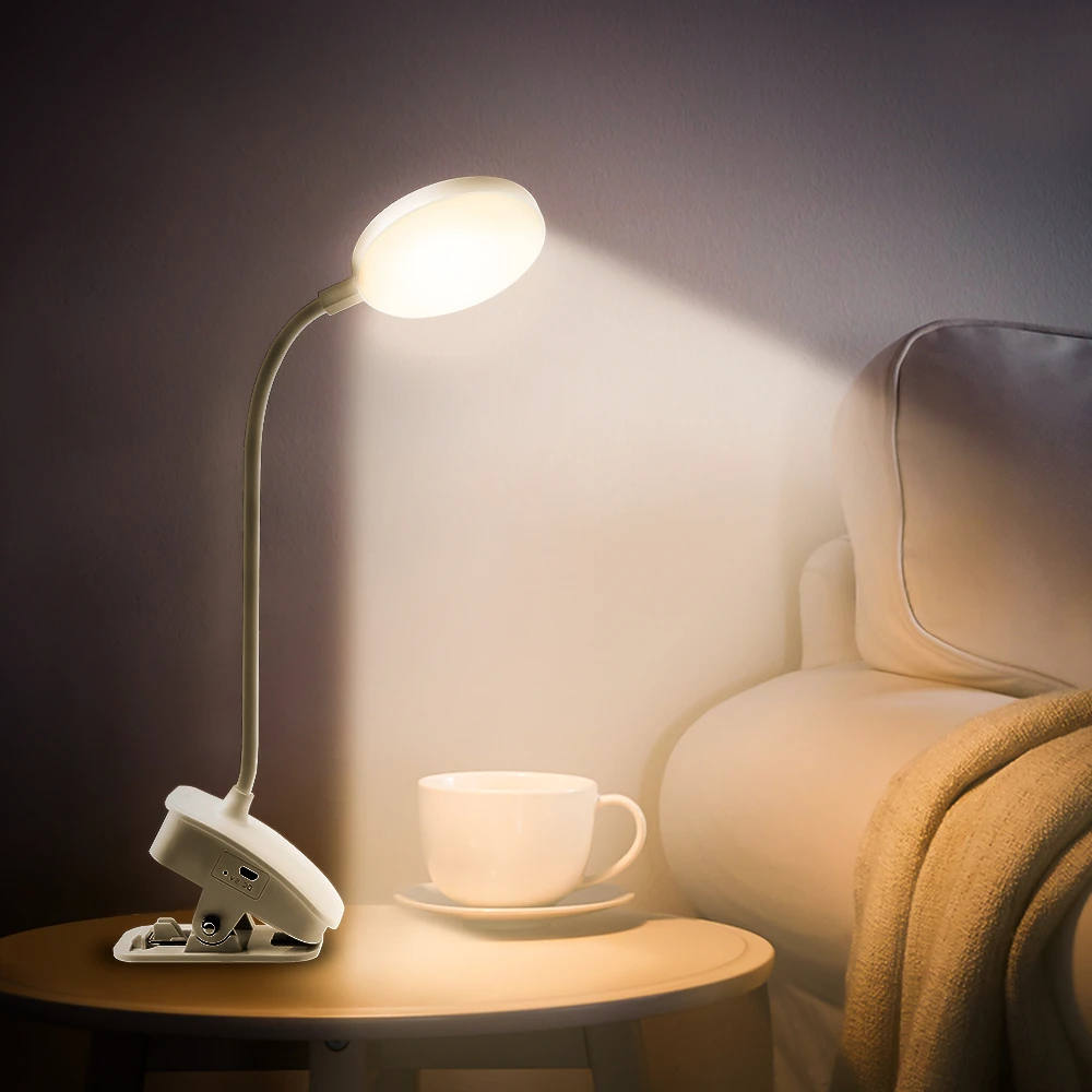 

USB Desk Light 3 Colors Dimmable Portable Lamp LED Desktop Read Table Light USB Smart Touch Switch Night Light 1200mAh Battery