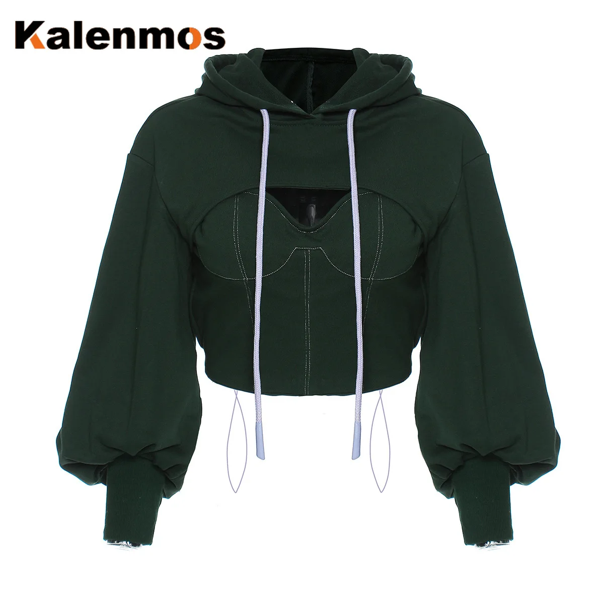

Hoodies Women Solid Color Hooded Hollowed-out Fake Two-piece Pullover Spring Fall Short Korean Japan Casual Sweatshirt Tracksuit