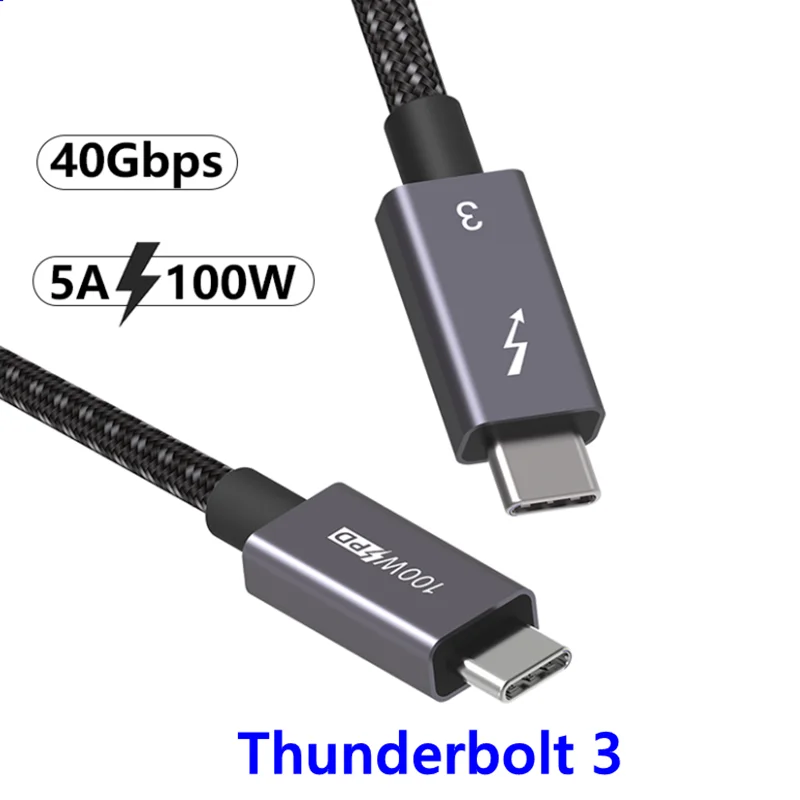 Кабель Thunderbolt 3 Папа папа 40 Гбит/с 100 Вт 5 А/20 в поддержка 5K UHD или 4K 60 Гц дисплей USB Type