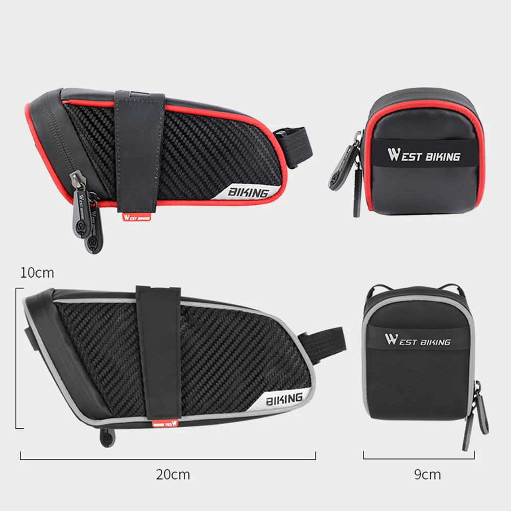 

WEST BIKING Bicycle Saddle Bag Reflective Road Bike Rear Seat Pannier Pouch