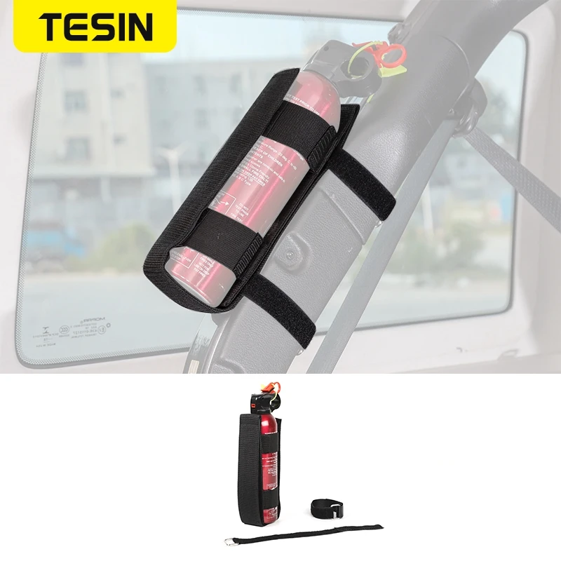 

TESIN Universal for Car Fire Extinguisher Bandage Organize Strap Accessories for Jeep Wrangler JK for Suzuki Jimny 2010-2021