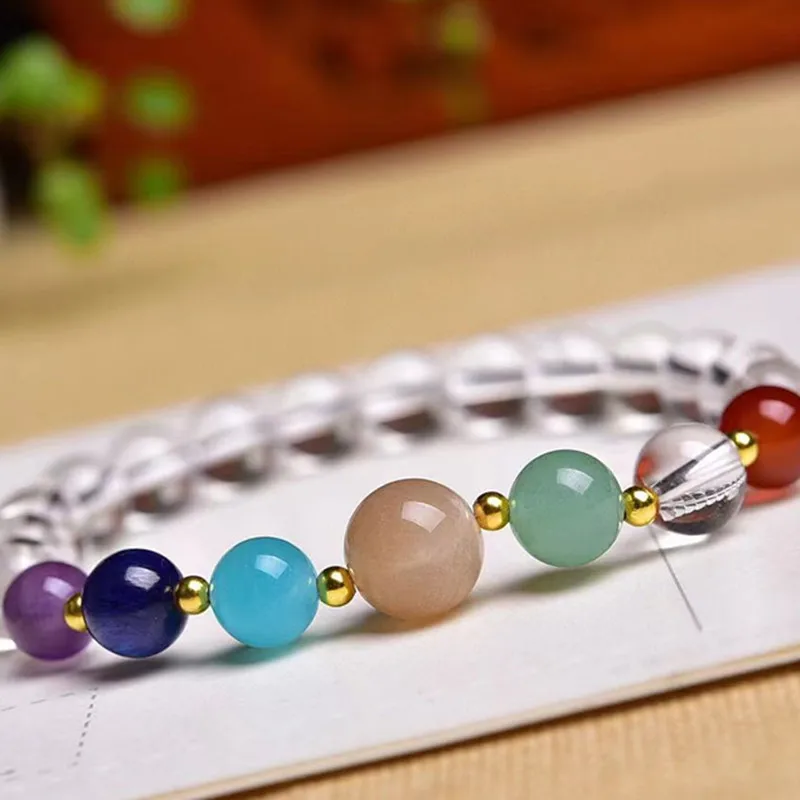 

Bracelet white Clear Crystal Mix and Match faceted stone energy Stones DIY Making yoga Duobao bracelets