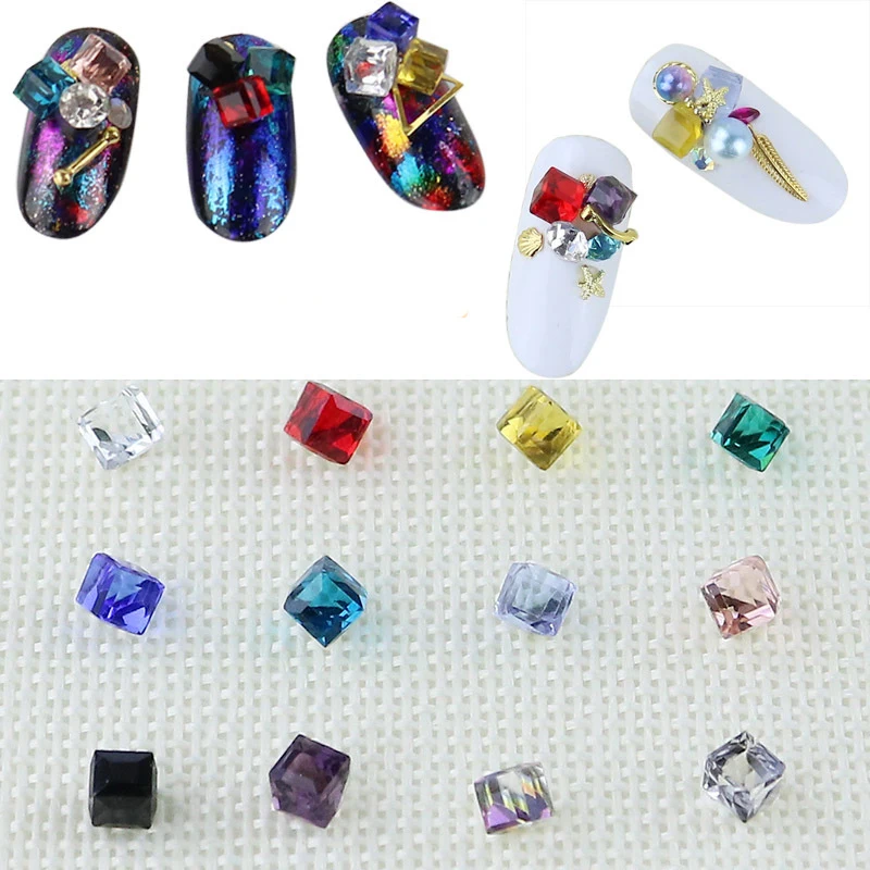10 шт. большие квадратные 3D искусственные украшения для ногтей|Стразы и украшения|