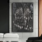 Картины на черно-белом холсте, постеры и принты африканских рук и фейстов, настенные художественные картины для гостиной, Настенный декор