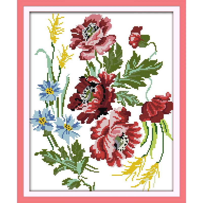 

Everlasting Love Charming Flowers Chinese Cross Stitch Kit Ecological Cotton Stamped Printed 11CT 14CT DIY Christmas Decoration