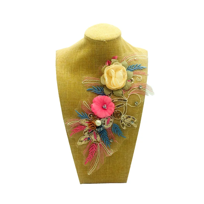 

Colorful DIY Flower Lace Color Sequin Embroidery Three-Dimensional Flower Embroidery Cloth Stickers