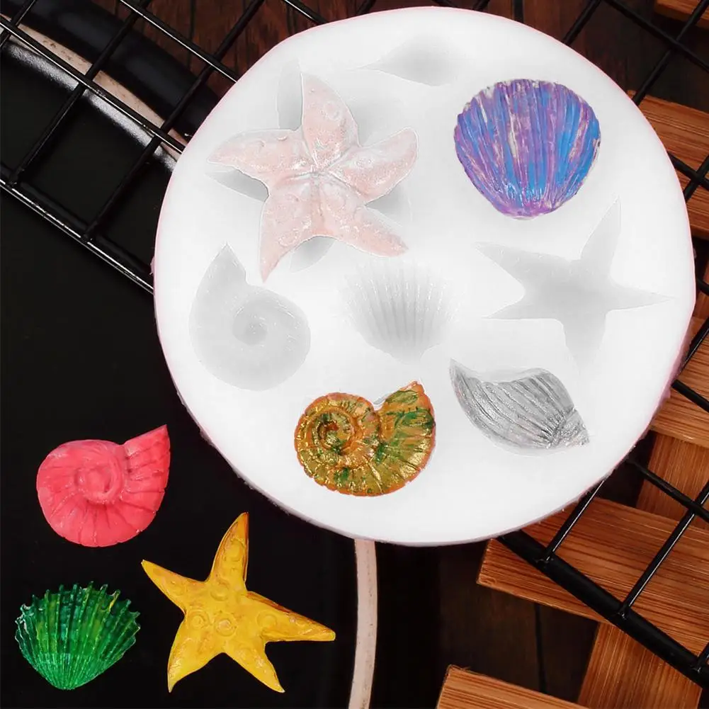 

DIY Sea Conch Starfish Shell Fondant Cake Candy Silicone Chocolate Tools Decorating Molds Creative Mold Cake G8C3