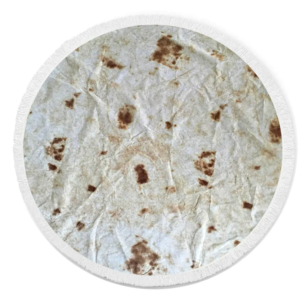 Ouneed пляжное полотенце с принтом печенья пиццы круглые пляжные полотенца