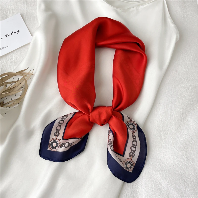 

Women Square Scarf Satin Shawl Female Hair Band Bandana Silk Head Wraps Lady Headband Fashion Design Print Neckerchief Headscarf
