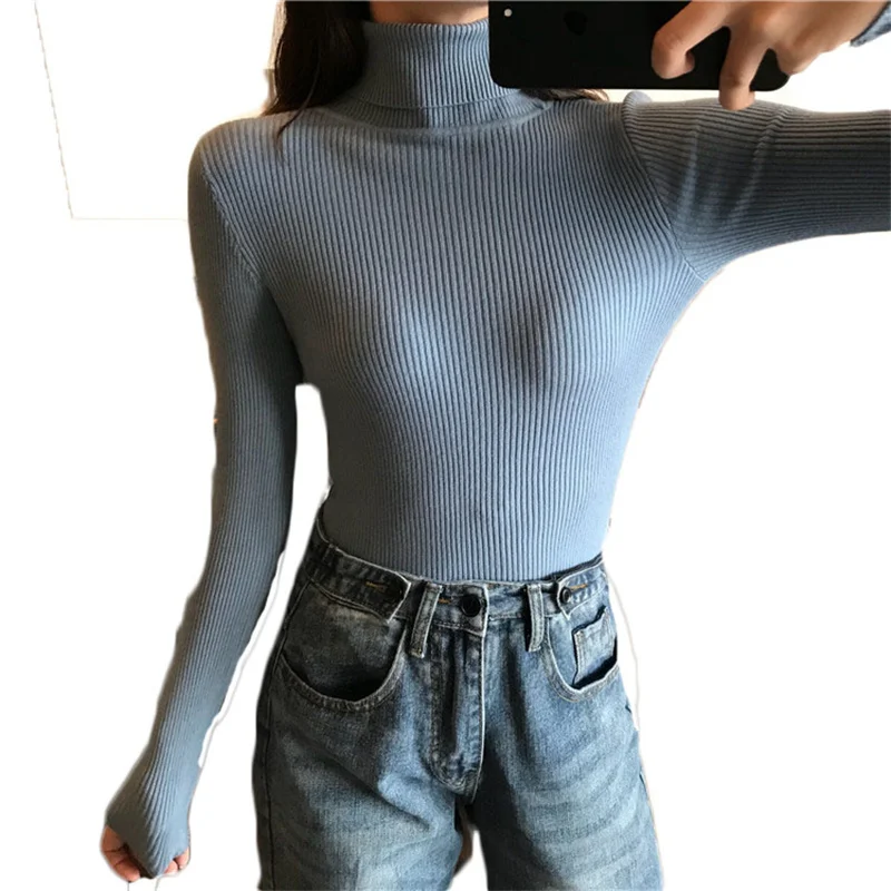 

Knit Sweater Women Fall/Winter 2021 New Turtleneck High Neck All-Match Slim Long-Sleeve Bottoming Shirt Sweaters M100