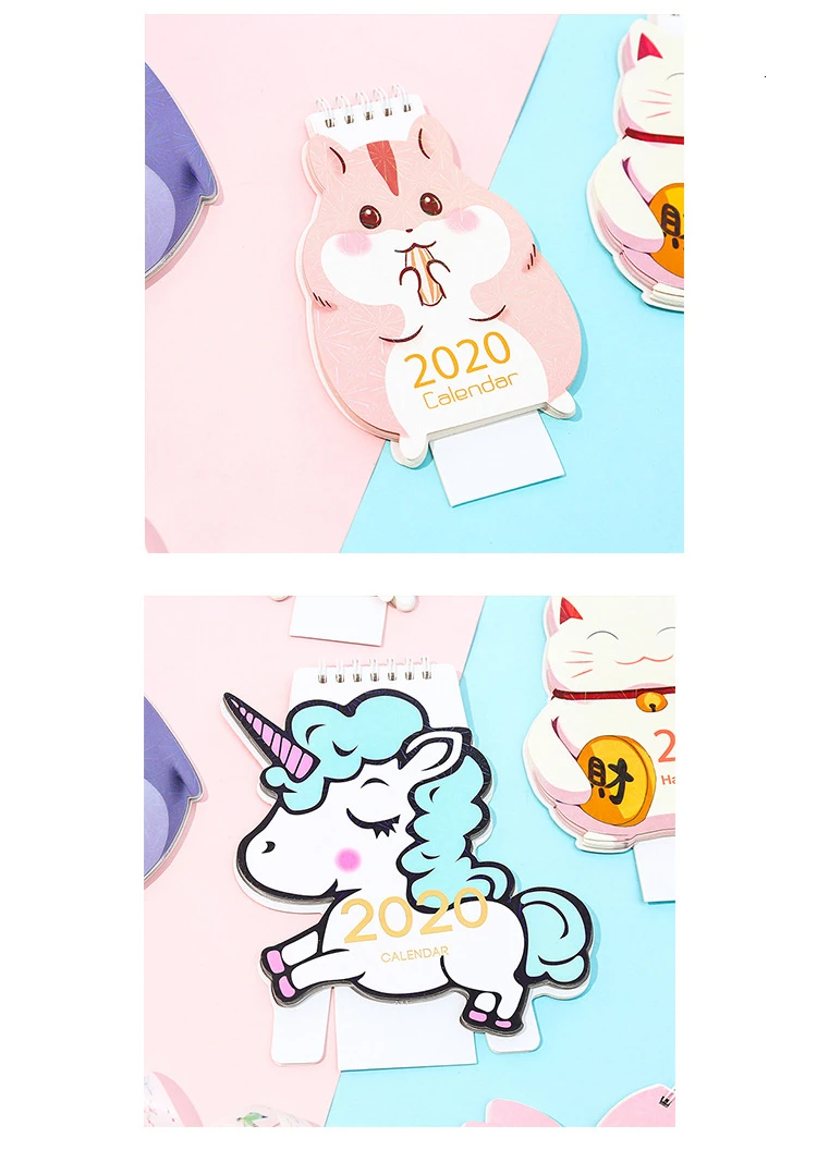 Kawaii, мультяшный настольный календарь, креативный, милый, мини,, настольный календарь, подарок, офисный, для программы, для школы, планировщик, стационарные принадлежности, 00023