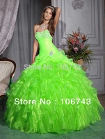 green ball gown quinceanera dress dubai ball gown tiered pleats long formal prom gowns saudi arabic sweet 16 dresses
