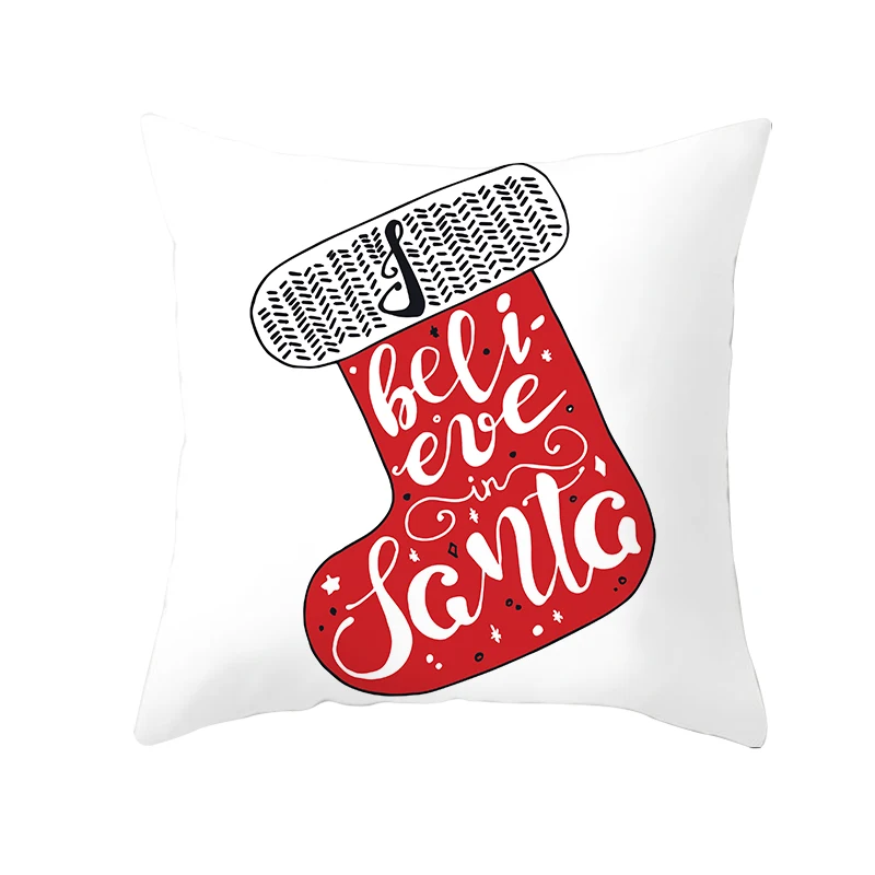 Рождественские носки с буквами красная наволочка для дома декор из микрофибры