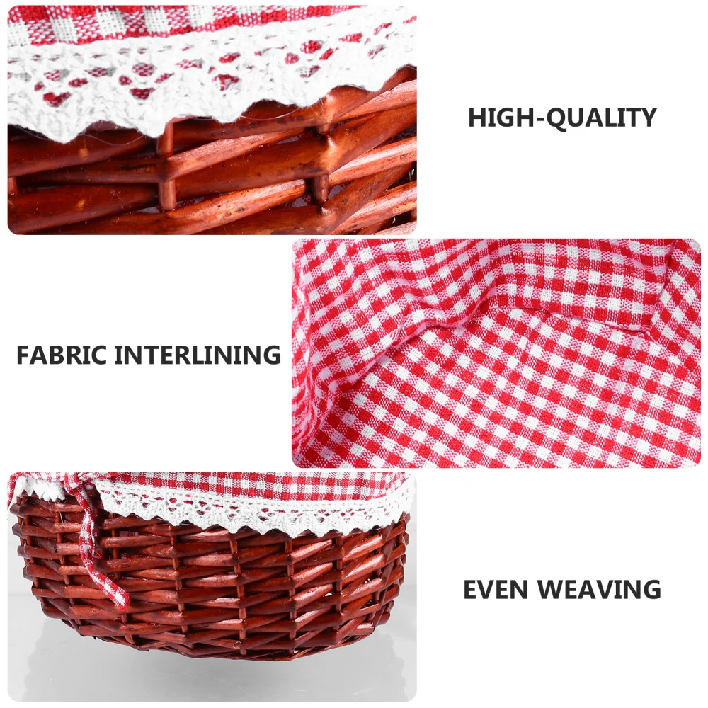 

1pc Fruit Vegetable Basket Woven Basket Weaving Picnic Basket (Assorted Color)