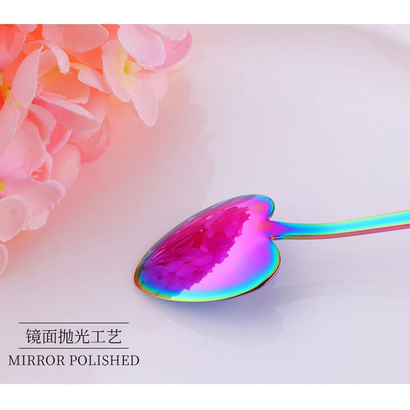 Кофейная ложка в форме сердца нержавеющая сталь десерт любовь домашняя кухонная