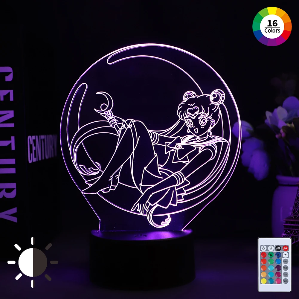 Акриловая 3D Аниме лампа ночник s фигурный светильник для спальни Мультяшные