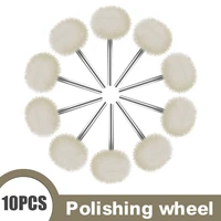 10pcs polishing buffing cotton grinding sanding head abrasive buffing wheel rotary tool grinder 3 0 handle yarn wheel mini brush