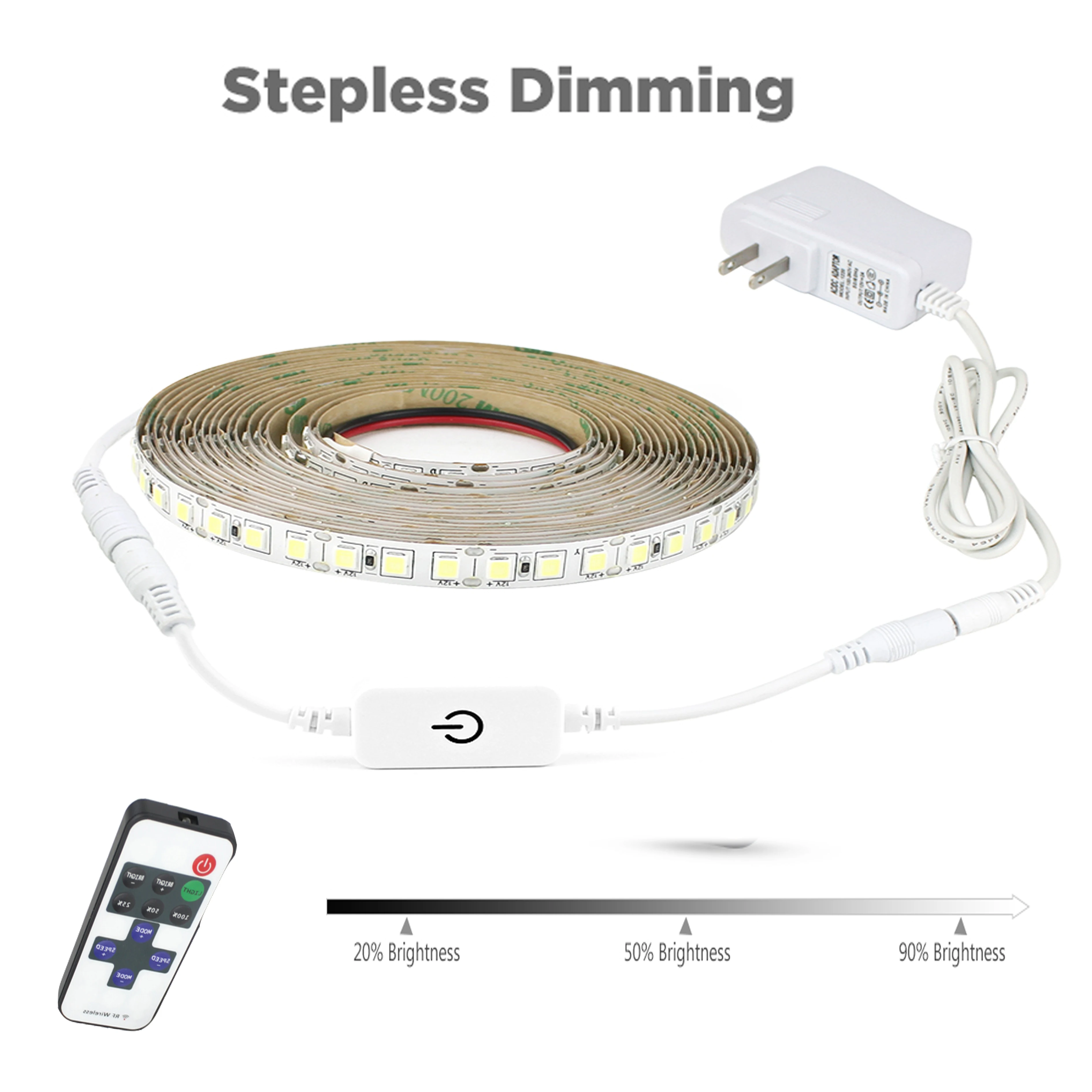 Светодиодная лента светильник 12 В 5 м с адаптером для ЕС/США сенсорный