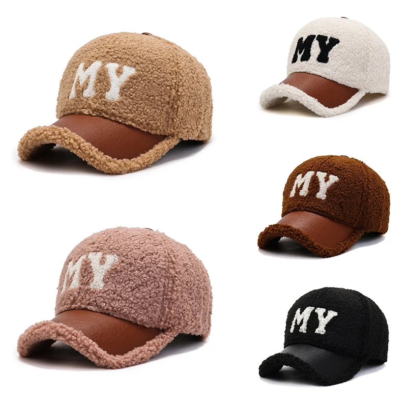 

2021 New Fashion Wool Baseball Cap Thicken Warm Pure Color Casquette Hat Men Women Hats Wholesale Winter Caps For Women