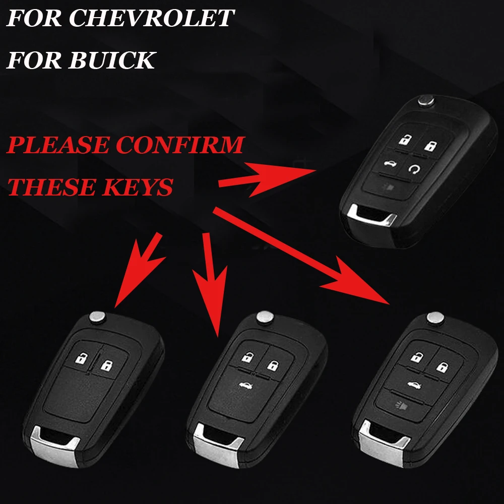 Чехол для автомобильного ключа складной флип брелок 2/3/4/5 кнопки Chevrolet Cruze Lova Sail Aveo