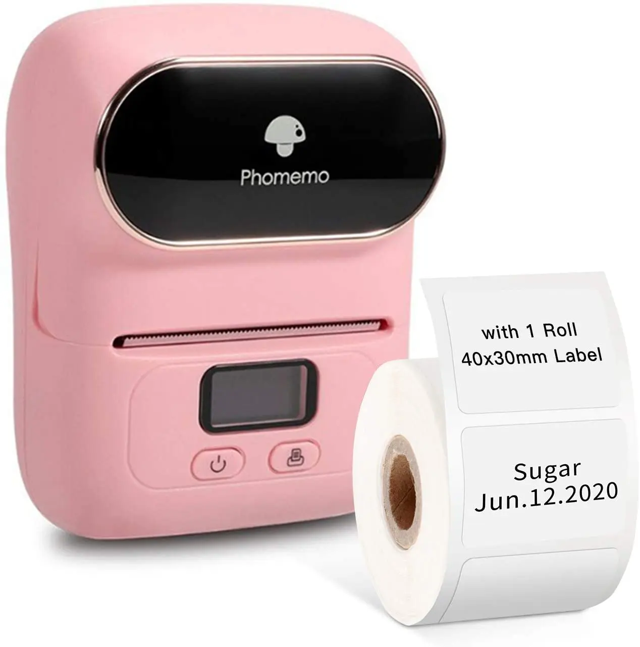 

Phomemo M110 Label Printer Portable Mini Bluetooth Thermal Label Maker Phomemo Printer for Labeling,Office + 1 Roll Label Paper