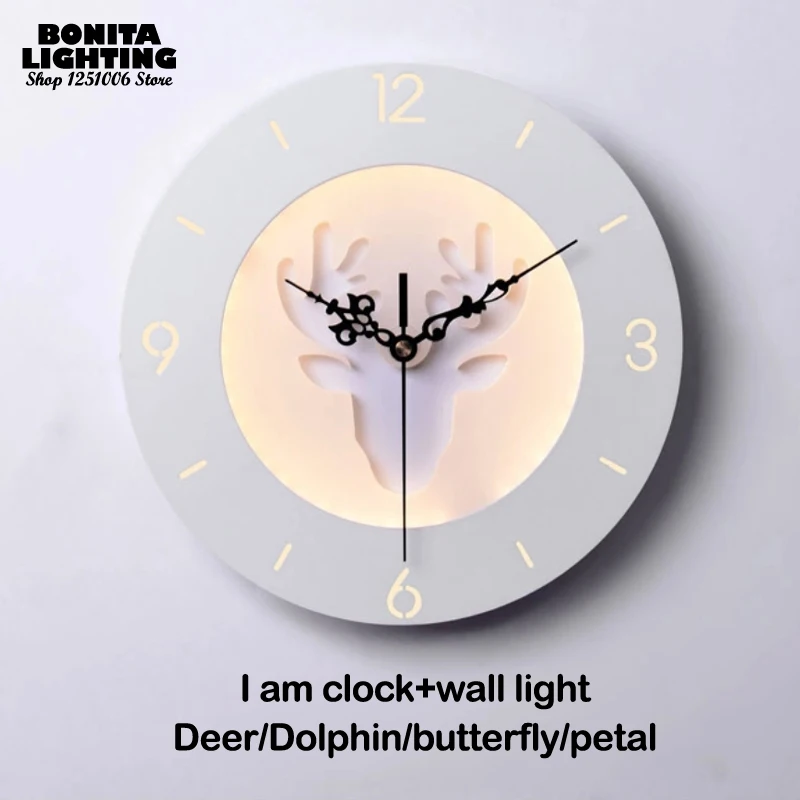 Прикроватный фон для телевизора настенный светильник часы Новая креативная