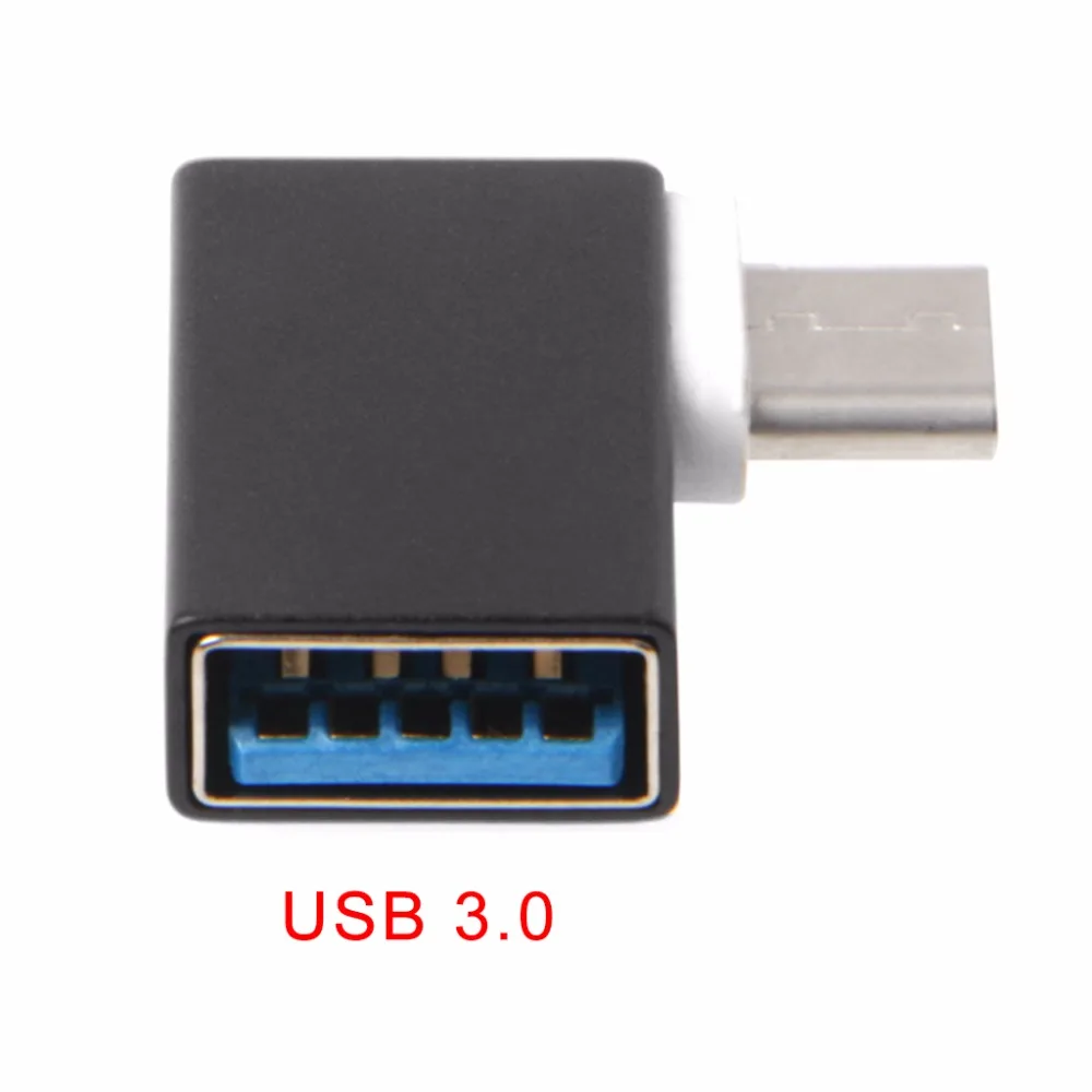Портативный алюминиевый OTG конвертер для Macbook Android 90 градусов USB3.1 Type C USB 3