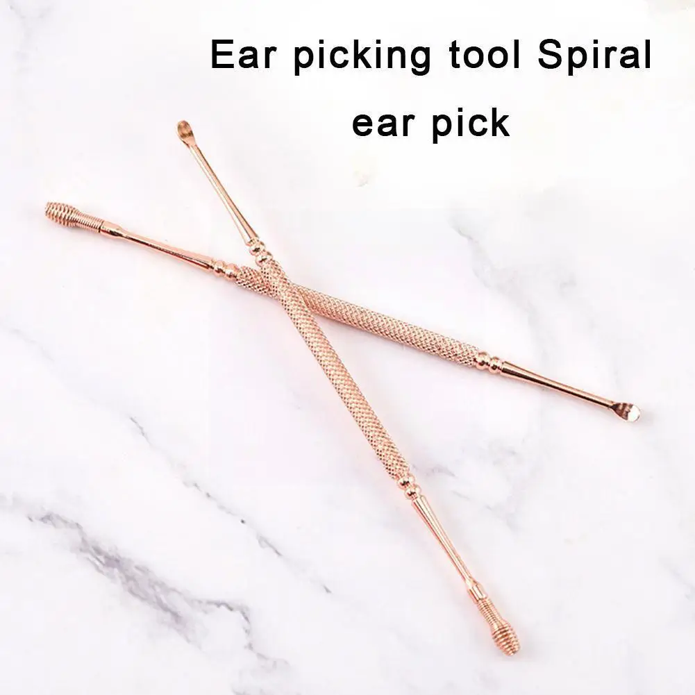 

Steel Rose-gold Earpick Wax Remover Curette Cleaner Easy Swab Pick Removal Kit Care Ear Earwax Tools S8y8
