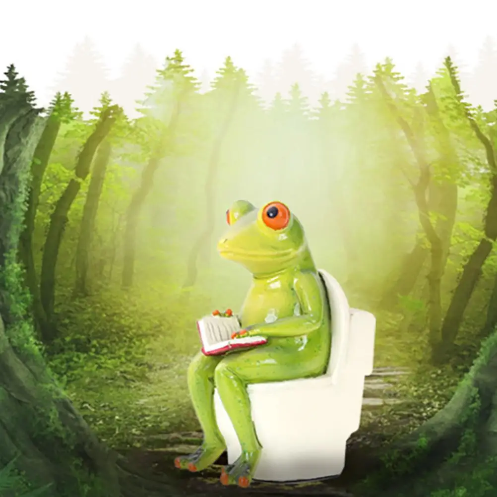 

Resin Frog Statue Cute Mini Craft Ornaments Home Decoration for Living Room Window Garden