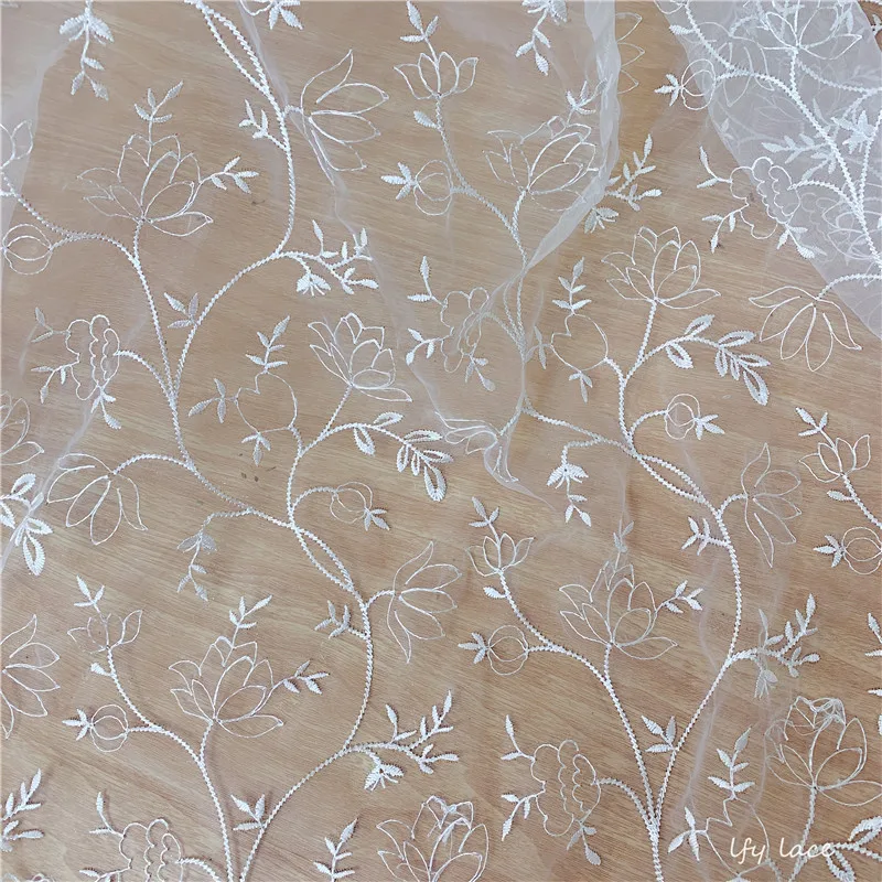 Новейшее легкое и мягкое платье из органзы стильное белое свадебное с вышивкой