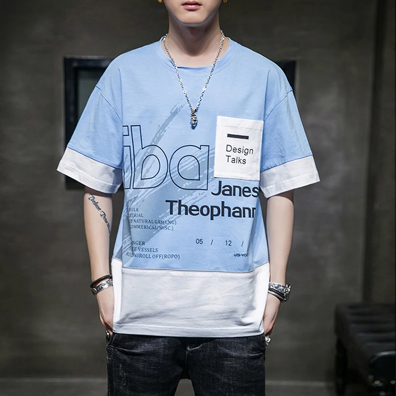 Футболка мужская с коротким рукавом хлопок круглый вырез Повседневная брендовая