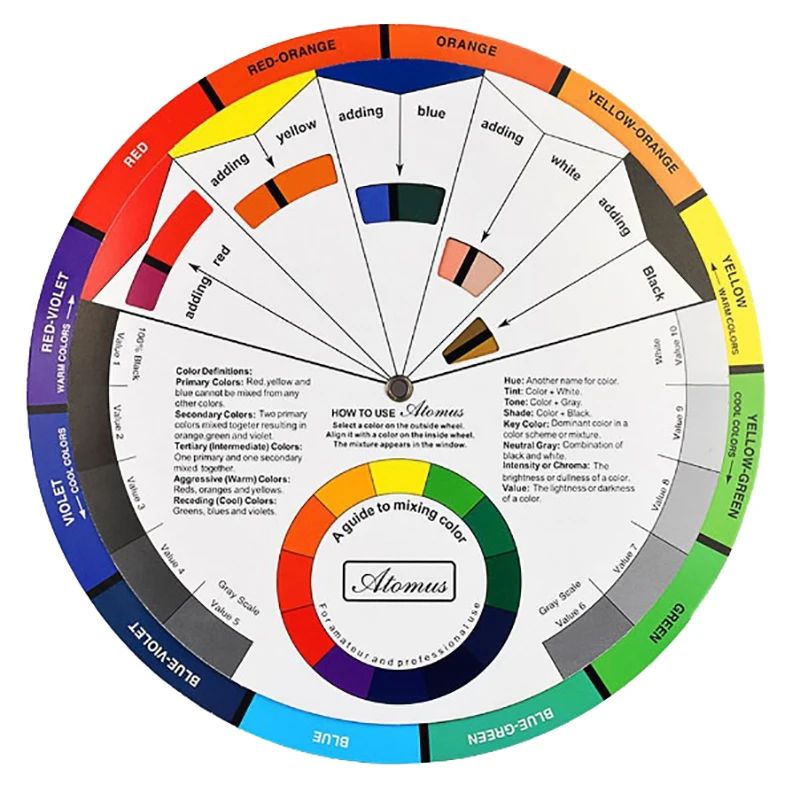 

Professional Tattoo Pigment Nail 12color Wheel Card Paper Supplies Design Threetier Round Mix The Central Circle Rotates~