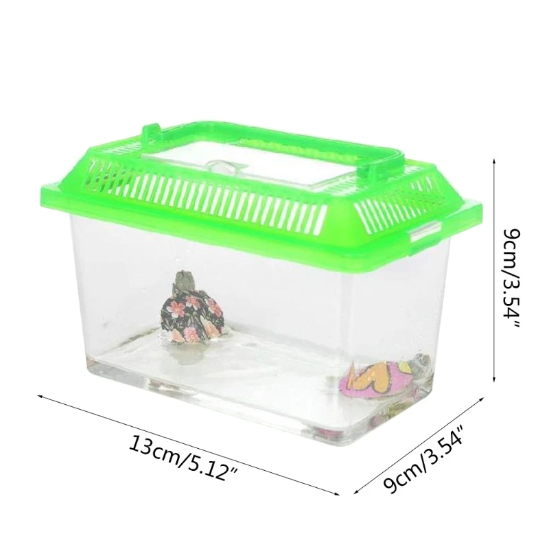 

Portable Fish Tank Handheld Plastic Fish Tank Transparent for Traveling Cutout Design Small Aquarium for Turtle Pet Fish