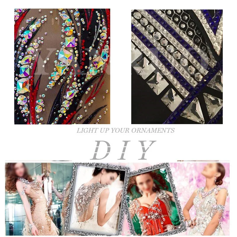 Янруо 3250 прямоугольная фуксия Flatback шитье Стразы шьют на стеклянные камни и