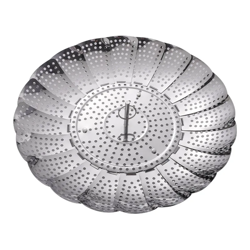 

Household retractable folding vegetable and fruit tray multifunctional steamer basket and buns steaming tray steamer grid rack
