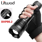 Z43 высокое качество XHP90.2 4-х ядерный светодиодный фонарик Usb Перезаряжаемые Powerbank 18650 26650 Батарея фонарь с приближением, Фонари для кемпинга