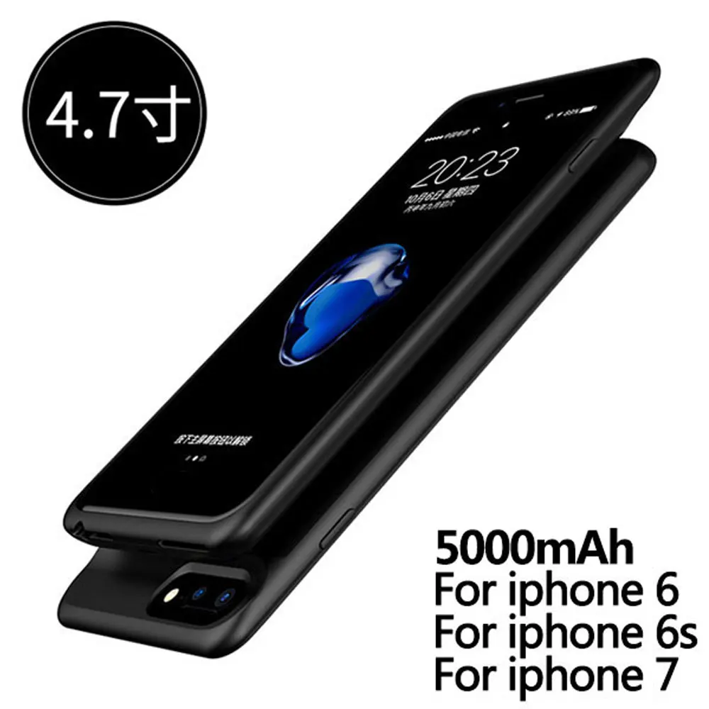Чехол для зарядки аккумулятора для iPhone 6, 6s, 7, 8 Plus, 5000/7000 мАч, запасное зарядное устройство, чехол, чехол, внешний аккумулятор, Ультратонкий чехол - Цвет: Black for 6 6s 7 8