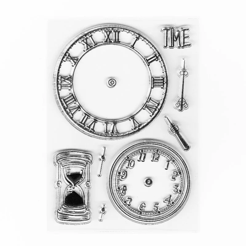 Прозрачные марки Time Clock DIY пули Jounal песочные часы планер прозрачные резиновые