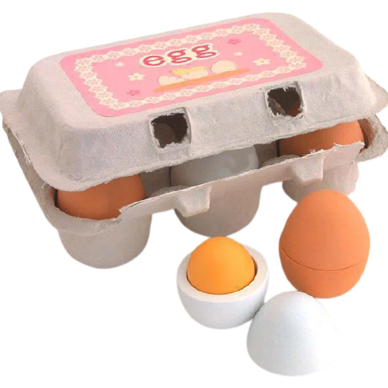 

Детский игровой домик, имитация яиц на кухне, деревянные Обучающие игрушки, подарки для мальчиков и девочек