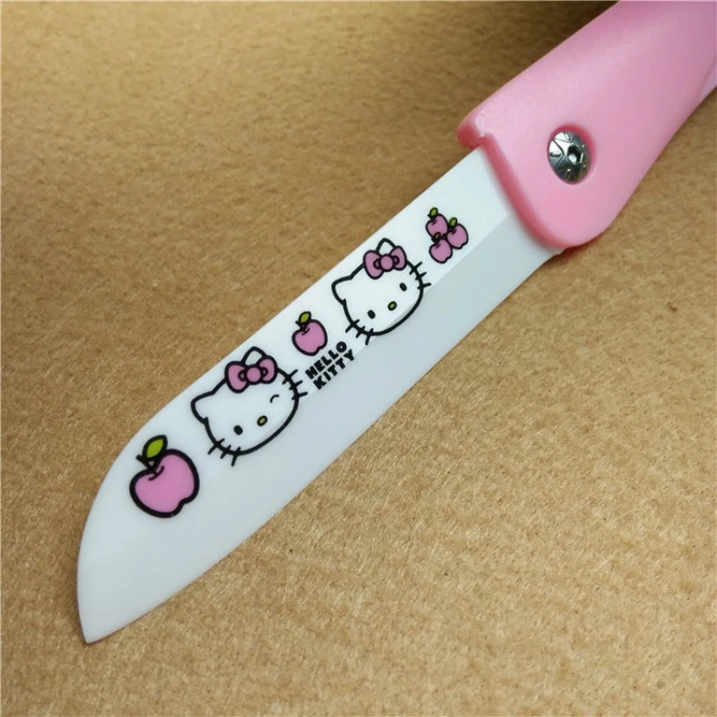 

Super Cute Cartoon Ceramic knife Fold Paring Knife Princess Pink Keychain Self Defense for Girls Gift Dropshipping Available