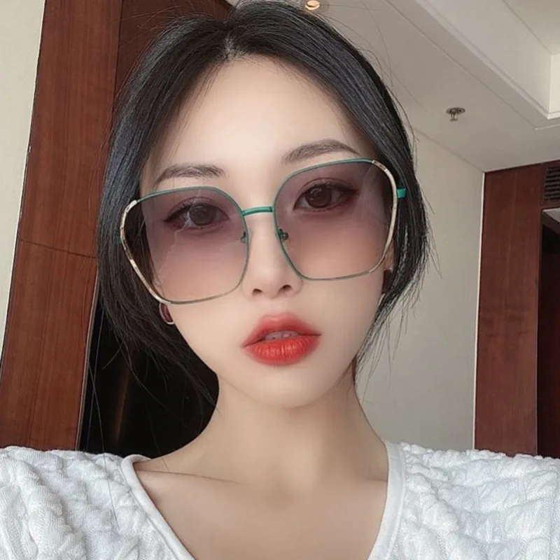 

Metal Korean Version Trendy Sunglasses Women's Round Face Big Face Slimming Sunglasses 2022 New Sunglasses Women's Fashion