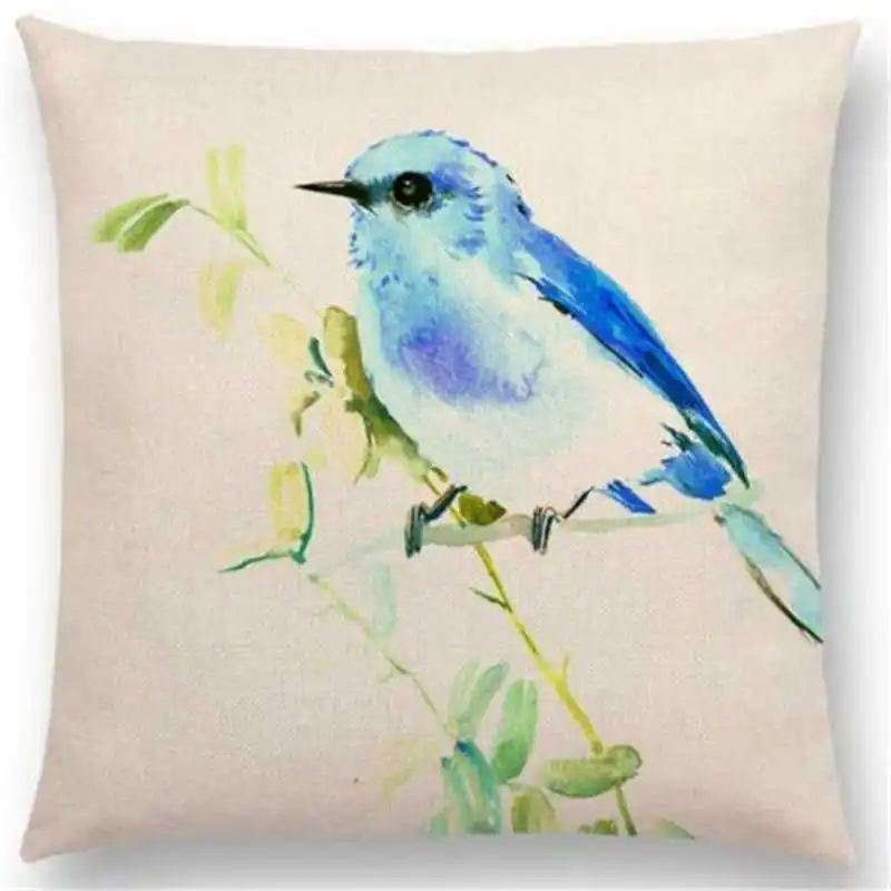 

Bird Tree Cotton Linen Pillow Case Cushion Cover Sofa Car Waist Cover Home Decor