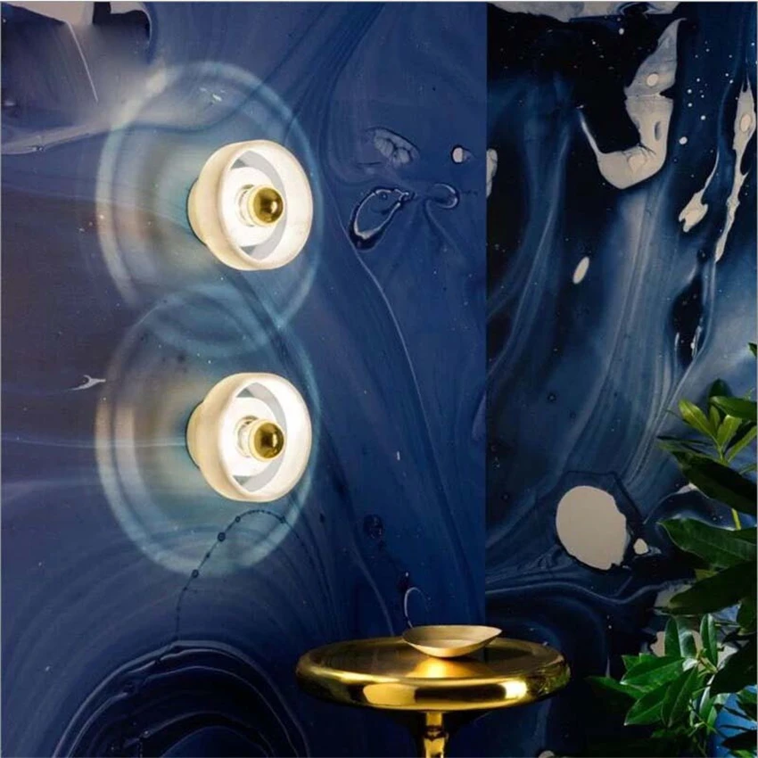 

Nordic Marble Wall Lamps Postmodern Living Room Background Wall Lighting Coffee Shop Hotel Aisle Bedroom Bedside Art Wall Lights