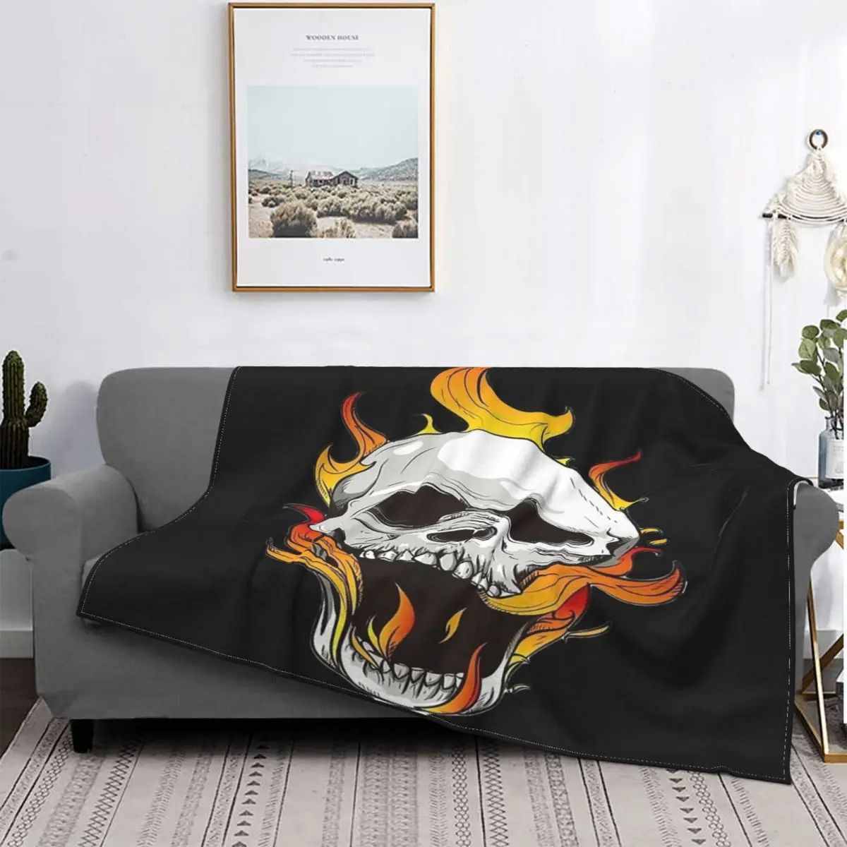 

Manta de calavera de fuego, colcha de cama a cuadros de muselina, toalla de playa, manta con капуcha, colcha para camas